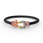 [Eternal Jewelry]FORCE LARGE HORSESHOE  COLORED DIAMOND BRACELET ROSE GOLD - Image 8