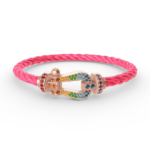[Eternal Jewelry]FORCE LARGE HORSESHOE  COLORED DIAMOND BRACELET ROSE GOLD - Image 9