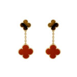 [Eternal Jewelry]CLOVER  2 MOTIF  TIGER EYE CARNELIAN EARRINGS - Image 2