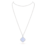 [Eternal Jewelry]CLOVER SILVER CHALCEDONY BIG CLOVER NECKLACE