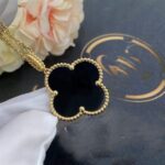 [Eternal Jewelry]CLOVER 25MM GOLD ONYX BIG CLOVER NECKLACE - Image 7