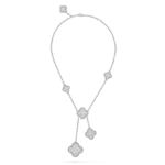 [Eternal Jewelry]CLOVER 5 MOTIFS SILVER DIAMONDS NECKLACE - Image 2