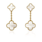 [Eternal Jewelry]CLOVER 2 MOTIF WHITE MOP EARRINGS - Image 2