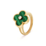 [Eternal Jewelry]CLOVER MALACHITE RING GOLD DIAMOND - Image 2