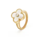 [Eternal Jewelry]CLOVER PINK MOP RING GOLD DIAMOND - Image 3