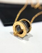 [Eternal Jewelry]ZERO 1 BLACK CERAMIC DIAMOND PINK GOLD NECKLACE - Image 2