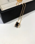 [Eternal Jewelry]ZERO 1 BLACK CERAMIC DIAMOND PINK GOLD NECKLACE - Image 5
